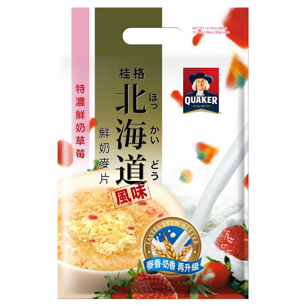 桂格 北海道特濃鮮奶草莓麥片(30gx12包)