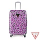 福利品 GUESS 時尚性感豹紋PC+ABS材質 24吋拉鏈行李箱-豹紋紫紅 product thumbnail 1