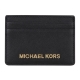 MICHAEL KORS 金字防刮皮革卡片夾(黑) product thumbnail 1