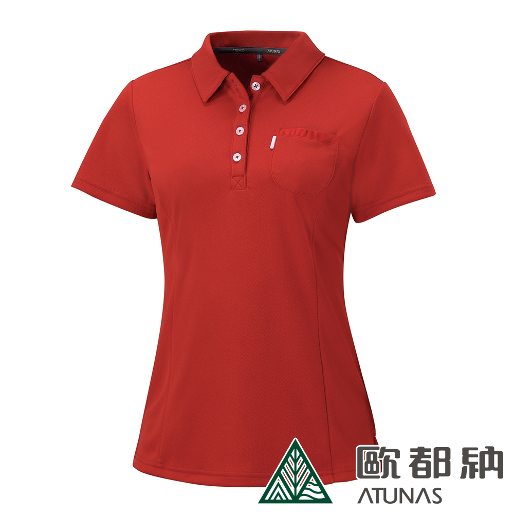 【ATUNAS 歐都納】女款休閒吸濕排汗防曬短袖POLO衫 A1-P1517W 紅
