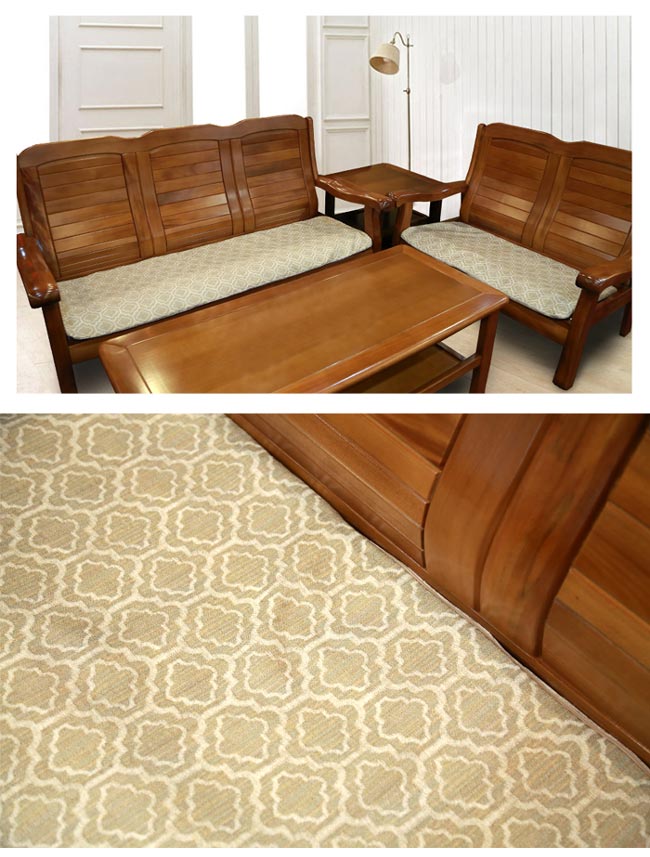 格藍傢飾 雅室緹花坐墊套-咖3人含內坐墊-2款任選