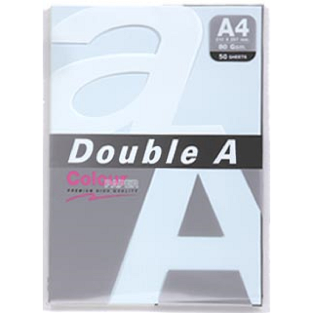 Double A 粉藍 彩色影印紙 80磅 A4 50入 [滿額出貨]