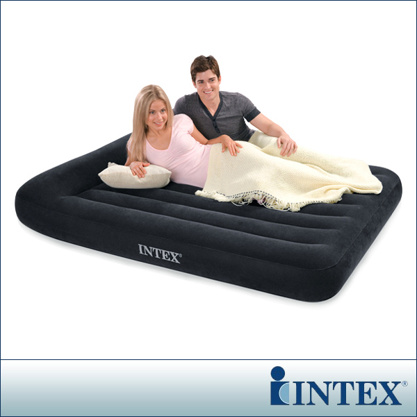 INTEX 舒適型-雙人植絨充氣床墊(寬137cm)-有頭枕 (66768)