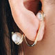 AnnaSofia 雙珠不規則螺旋弧形 大型耳針耳環(金系) product thumbnail 1