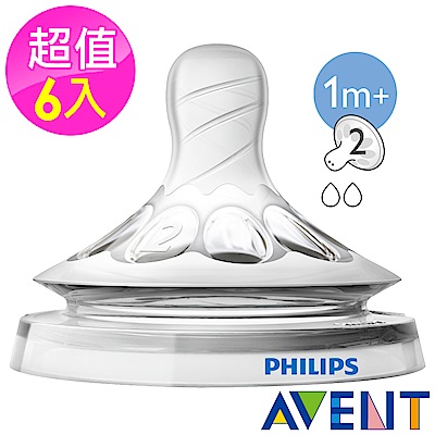 PHILIPS AVENT 親乳感防脹氣奶嘴(雙孔)雙入x3