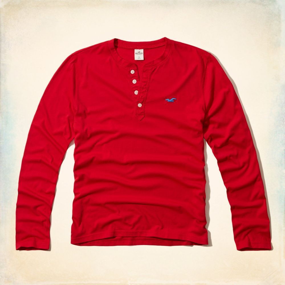 Hollister HCO 長袖 T恤 紅色 0111