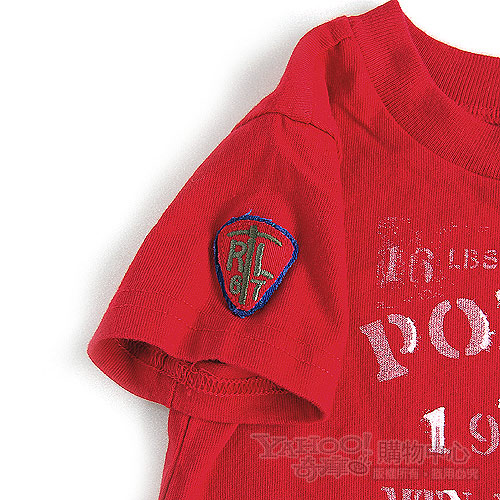RALPH LAUREN 正紅POLO立體徽章短袖T恤(9個月)