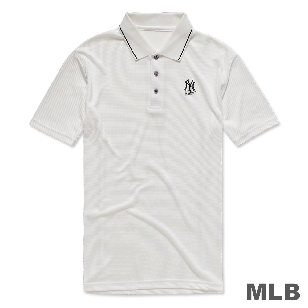 MLB-紐約洋基隊LOGO印花快排POLO衫-白 (男)