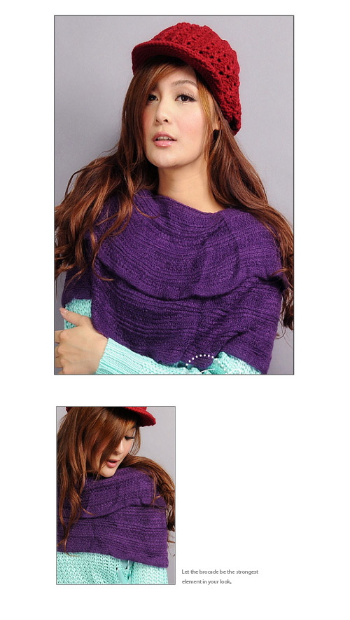 Aimee Toff 造型用反摺變化輕盈圍脖(紫)