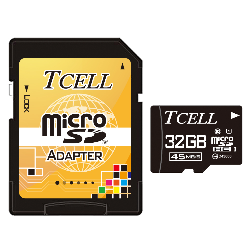 TCELL冠元 MicroSDHC UHS-I 32GB 45MB/s高速記憶卡 C10