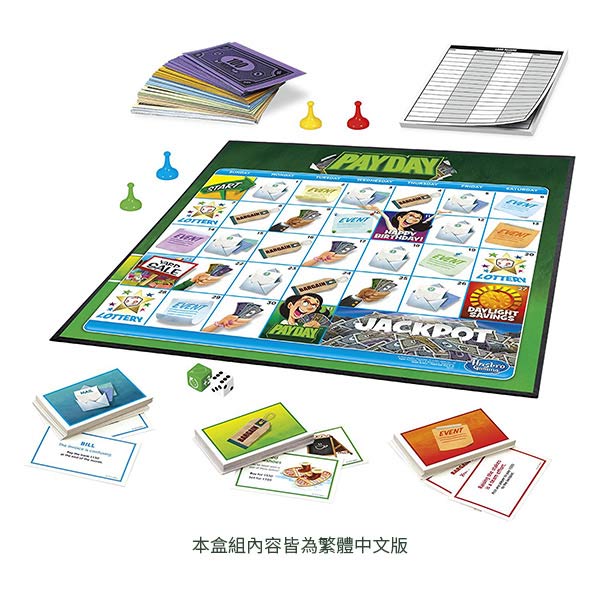 孩之寶Hasbro 桌遊大富翁 MONOPOLY 地產大亨 我愛發薪日 中文版E0751