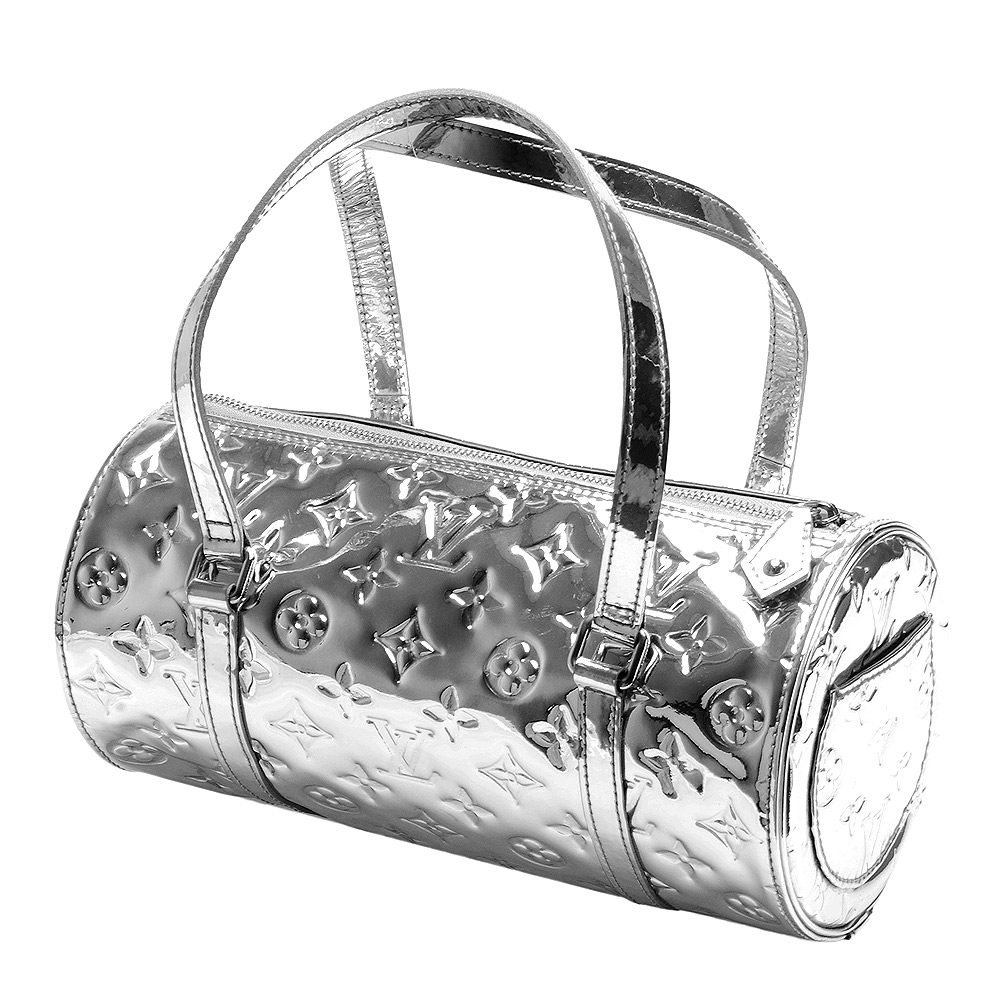 LOUIS VUITTON Monogram Miroir Papillon Hand Bag Silver M95269 LV