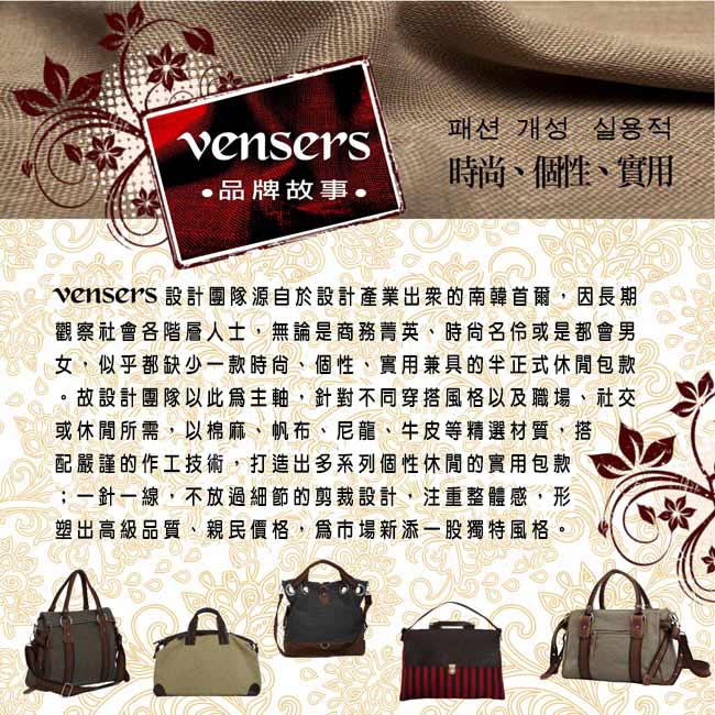 【Vensers】韓潮頂級棉麻包系列~斜肩揹包(C102301咖啡)