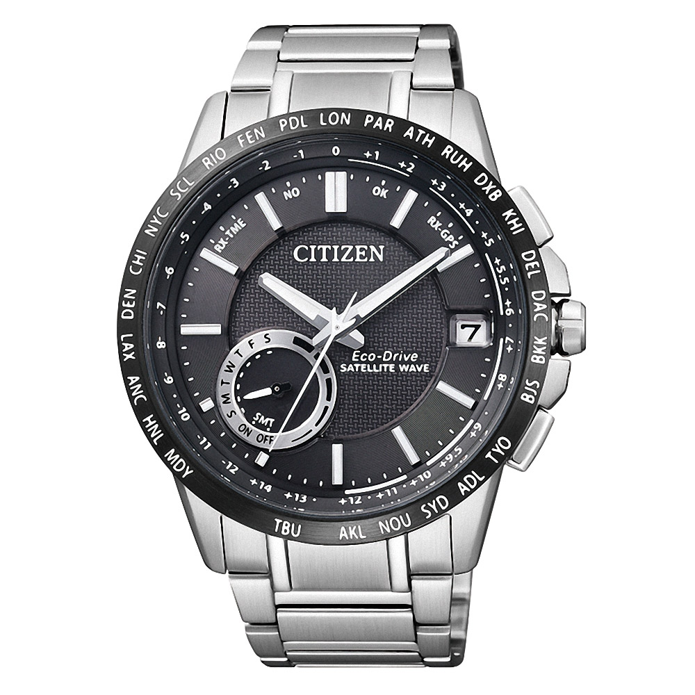 CITIZEN F-150 光動能GPS衛星對時腕錶(CC3007-55E)-黑/44.5mm