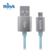 Hawk 鋁合金Micro USB 充電傳輸線-粉綠 product thumbnail 1