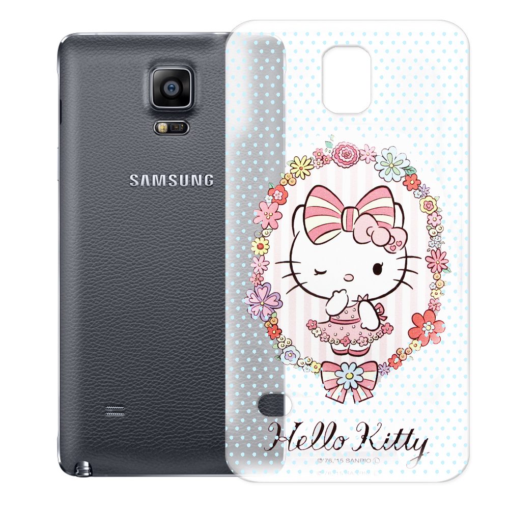 Hello Kitty Samsung Galaxy Note 4 透明軟式手機殼 花邊款