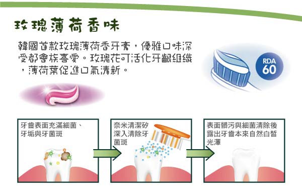 韓國2080 專業亮白牙膏-溫和亮白-玫瑰薄荷(125gX3入)