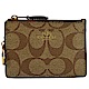 COACH 燙印LOGO經典PVC方型鑰匙零錢包(咖) product thumbnail 1