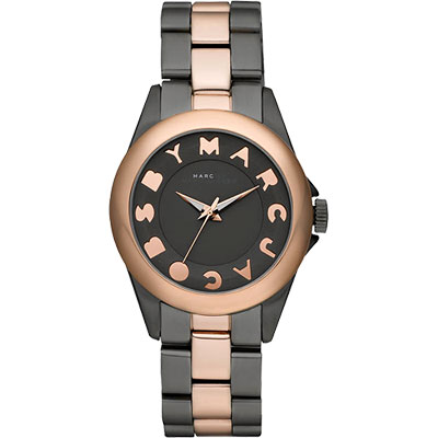 Marc Jacobs 閃電玩家復刻腕錶-黑灰/玫塊金/35mm