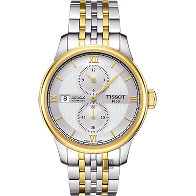 TISSOT 天梭 LE LOCLE 力洛克雅仕機械腕錶-銀x雙色版/40mm