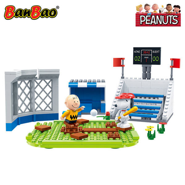 BanBao邦寶積木 史努比系列 Peanuts Snoopy 開心打棒球 7529