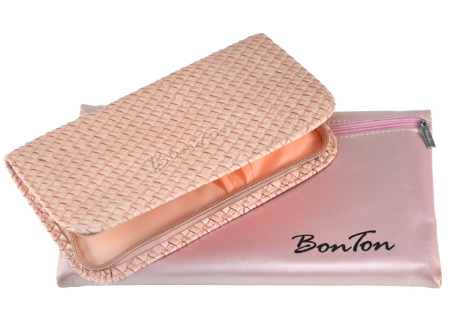 BonTon 9支淡粉皮革編織刷具包