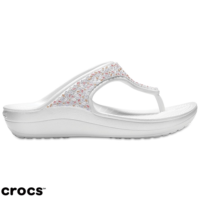 Crocs 卡駱馳 (女鞋) 思瓏厚底閃亮人字拖 204181-1C5