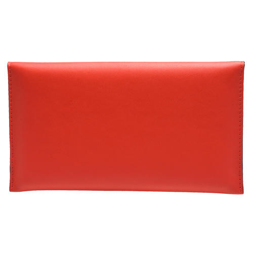 LV 小牛皮公雞烙印信封式暗釦手拿包(橘紅)