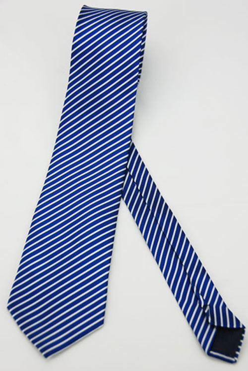 Alpaca 藍底白斜紋領帶