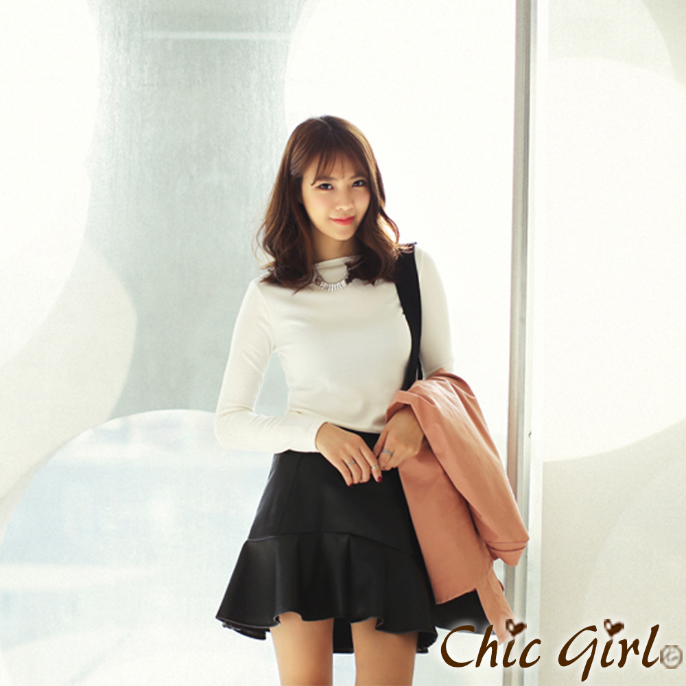 基本百搭混色保暖圓領T恤 (共四色)-Chic Girl