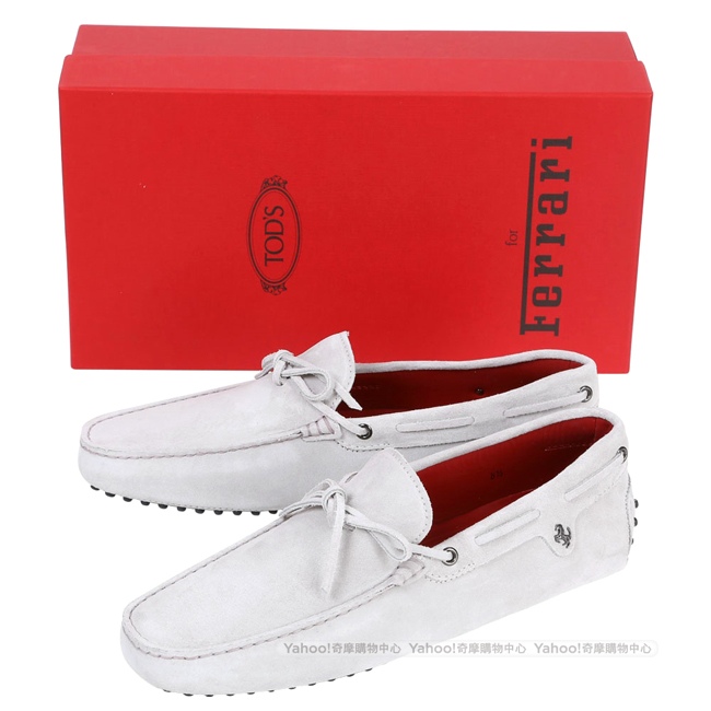 TOD'S FOR FERRARI GOMMINO 麂皮豆豆休閒鞋(灰白) | 精品服飾