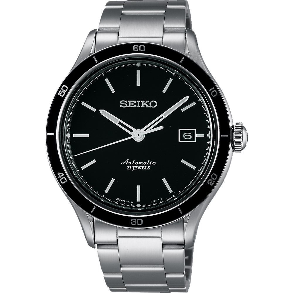 SEIKO 6R15精工23石都會機械腕錶-黑x銀/41mm