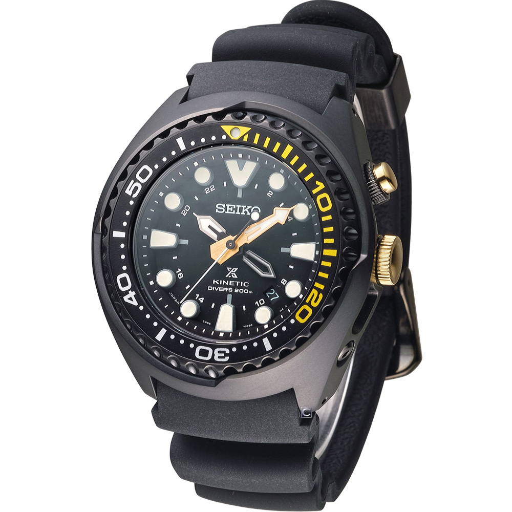 SEIKO SPOSPEX GMT 200米人動電能潛水錶(SUN045J)-黑/48mm