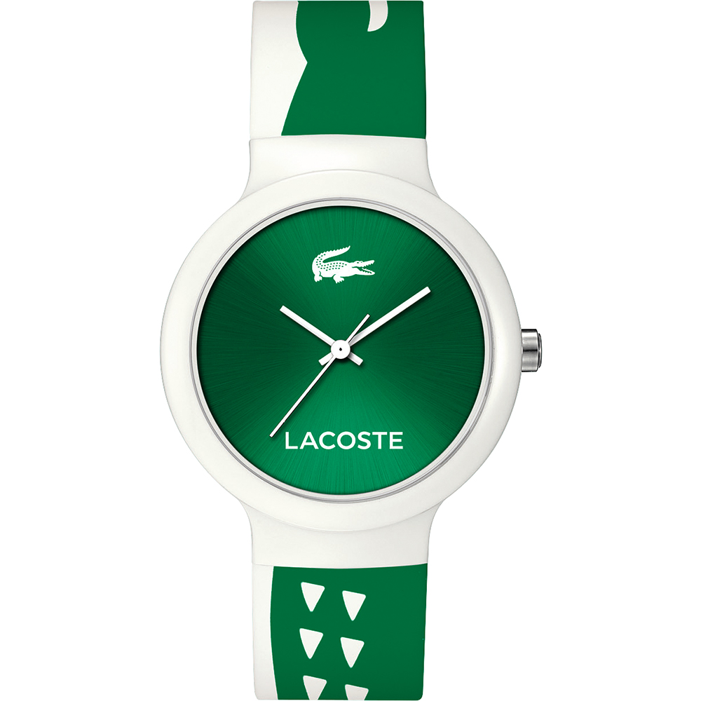 Lacoste Goa 繽紛大鱷魚趣味時尚腕錶-綠/40mm