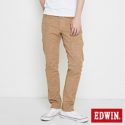 EDWIN EDGE迷彩貼合保溫直筒褲-男-褐色