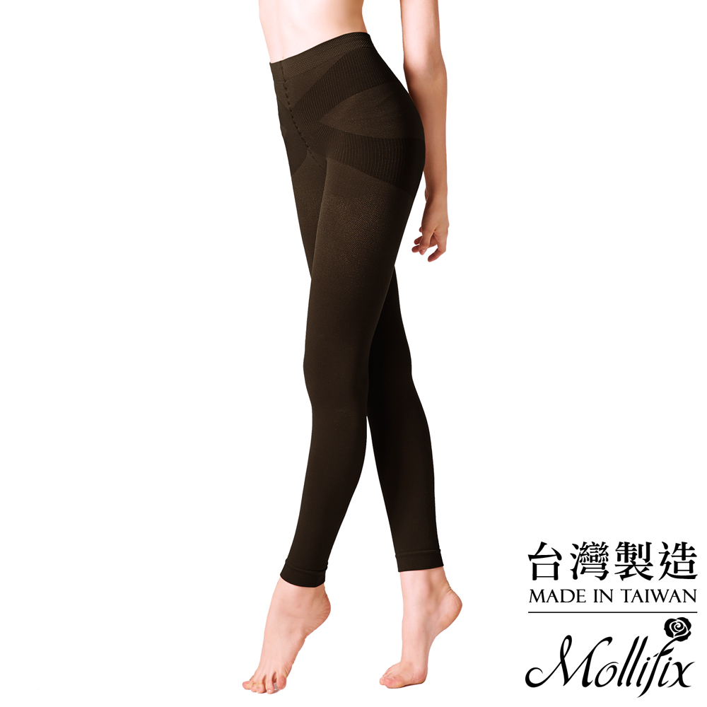 Mollifix 恆溫美型奈米刷毛鉛筆褲(栗棕咖)