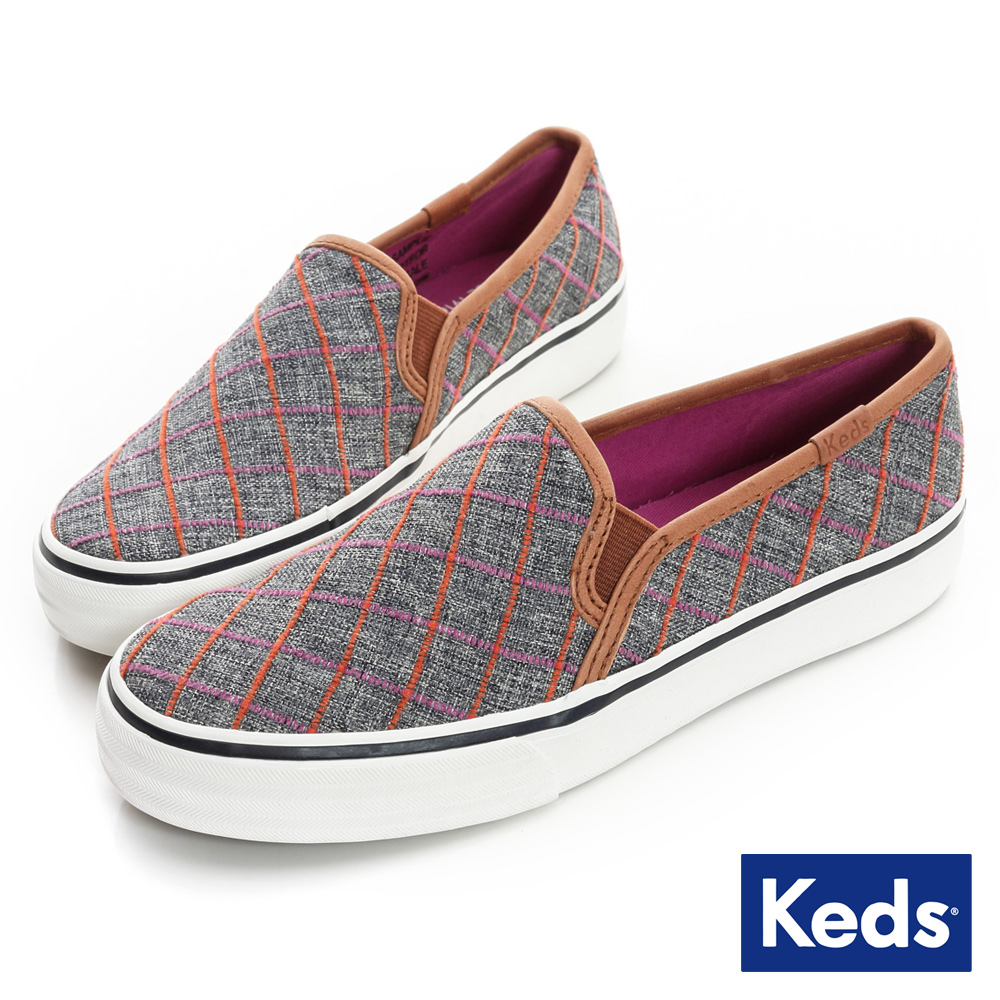 Keds 百變花紋休閒便鞋-深藍/窗格