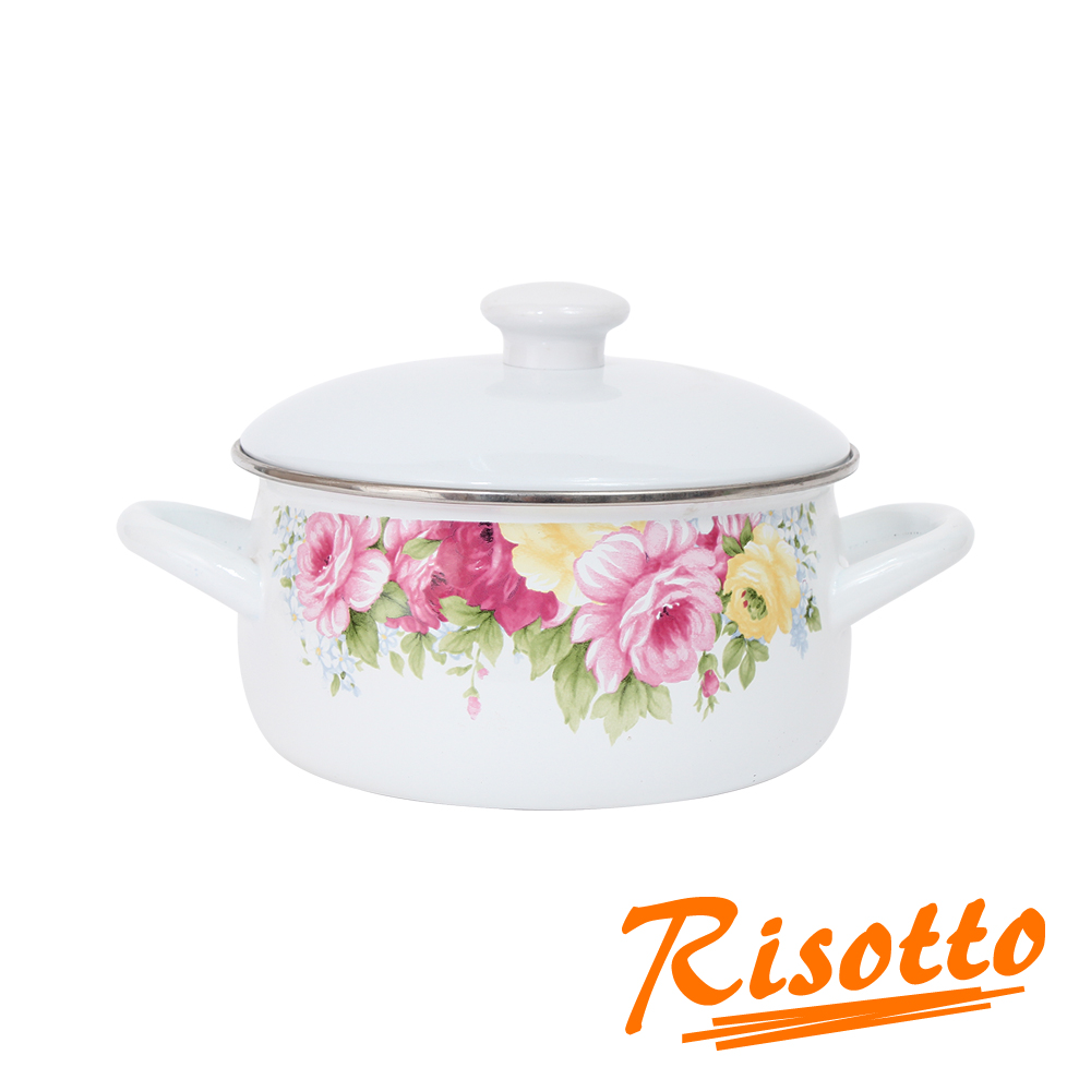 RISOTTO 法式庭園琺瑯系列-古典玫瑰素蓋湯鍋1.7L