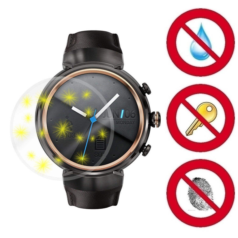 D&A ASUS ZenWatch 3 手錶專用玻璃奈米5H 螢幕保護貼(超值2入)