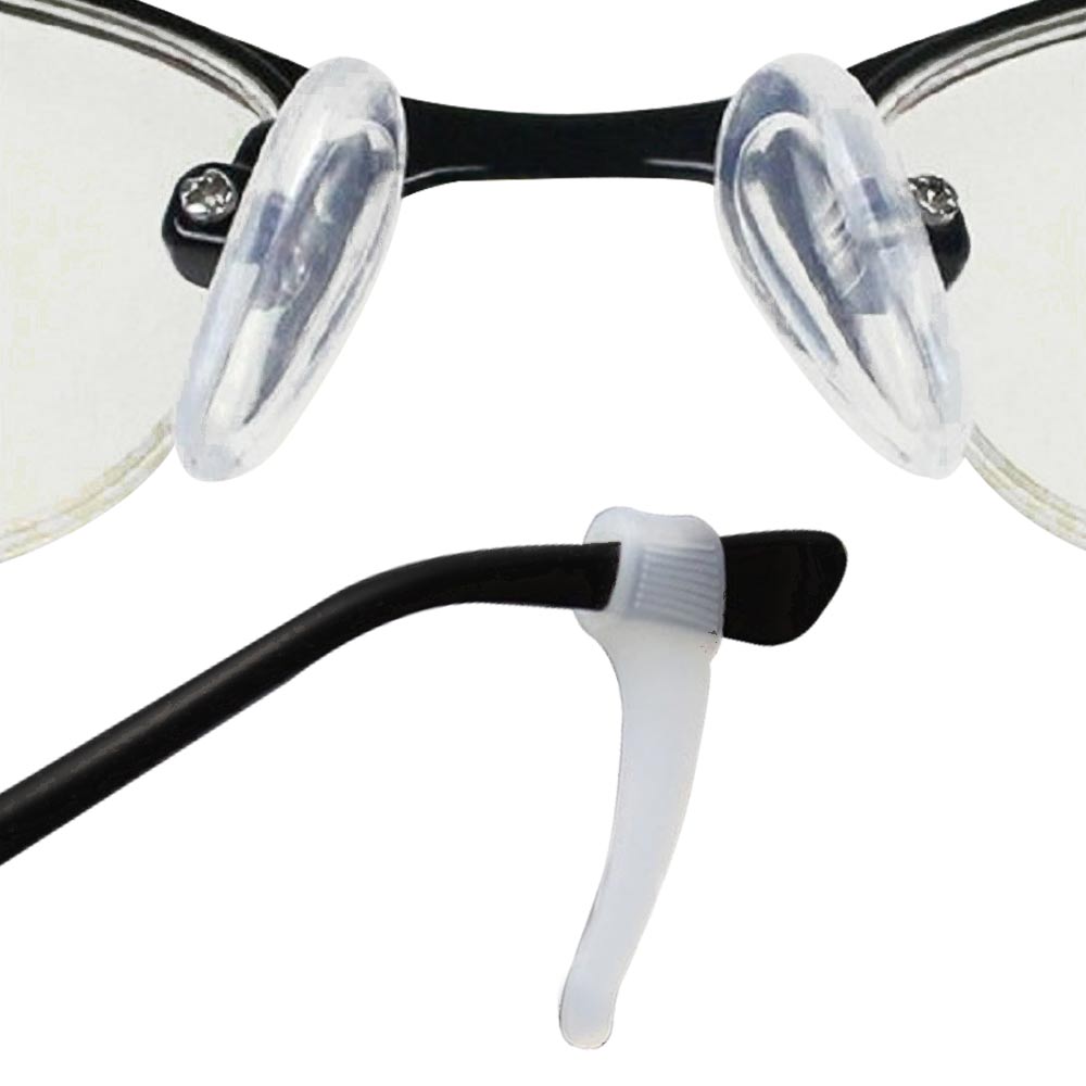 眼鏡配件舒壓組 空力氣浮式鼻墊1對+防滑耳勾1對(大)(贈螺絲起子+鼻墊螺絲)