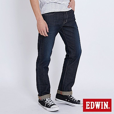 EDWIN EDGE LINE 順向複刻版中直筒牛仔褲-男-中古藍