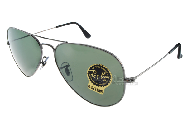 RAY BAN太陽眼鏡 經典品牌/槍銀-綠色#RB3025 W0879