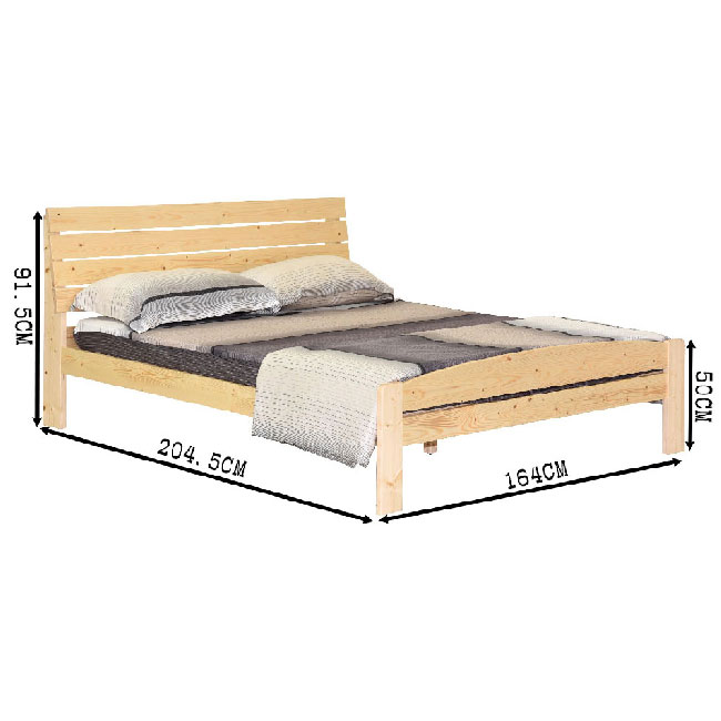 【Comfort House】雲杉5尺雙人床架 實木 床組