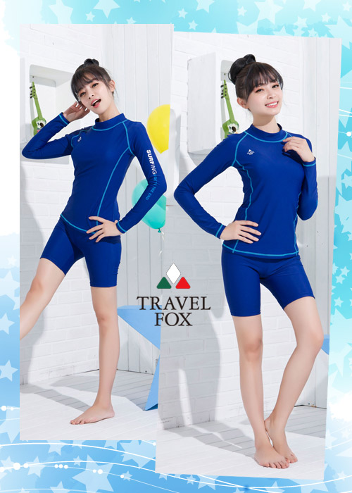 夏之戀TRAVEL FOX 沁藍衝浪裝兩件式泳衣