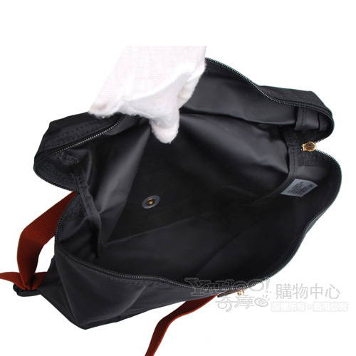 Longchamp 經典Pliage摺疊款式造型雙肩後背包(黑)