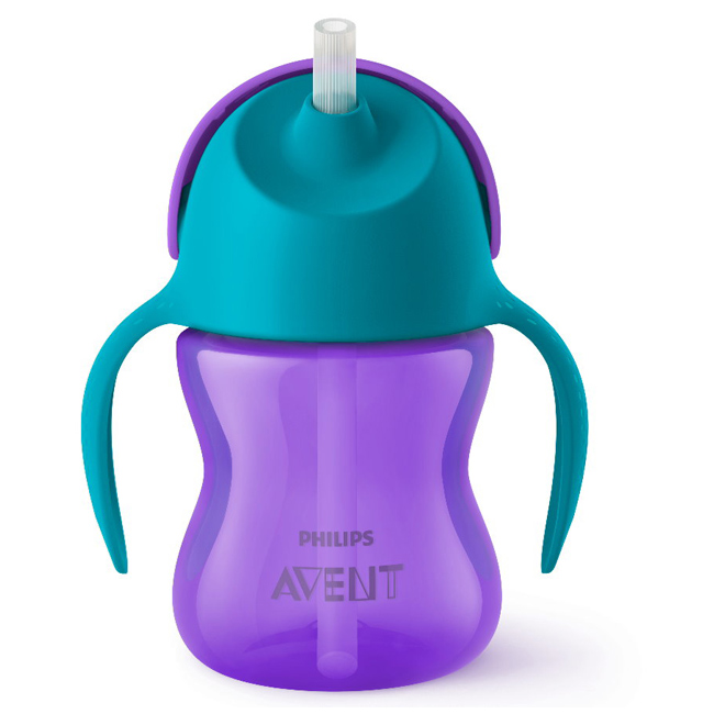 PHILIPS AVENT繽紛吸管水杯200ml-9M+(紫/藍)