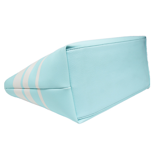 Kate spade ryan 條紋牛皮肩背托特包-淺藍/白(展示品)