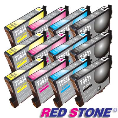 RED STONE for EPSON T0621+T0632~T0634墨水匣(四色)/3組裝