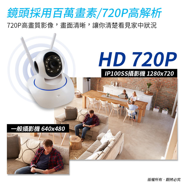 aibo IP100SS 基本版 夜視型無線網路攝影機(100萬畫素/720P解析)