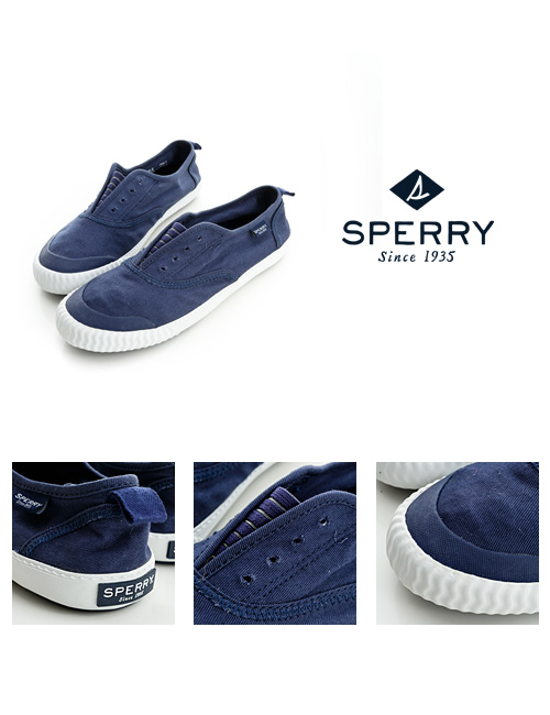 SPERRY 輕便水洗帆布鞋-藍